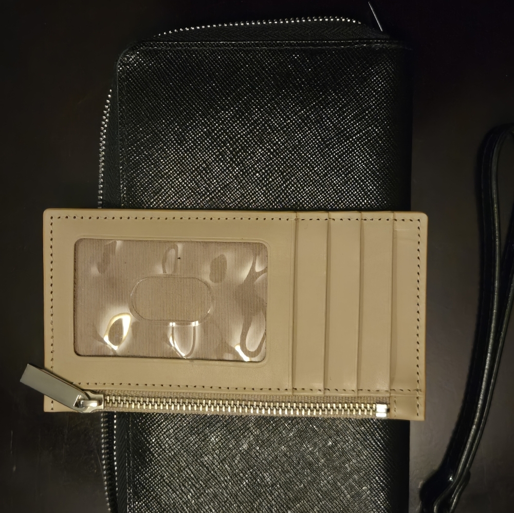 Nordstrom Brand Zip Saffiano Leather Wallet with Wristlet Strap - Picture 7 of 12